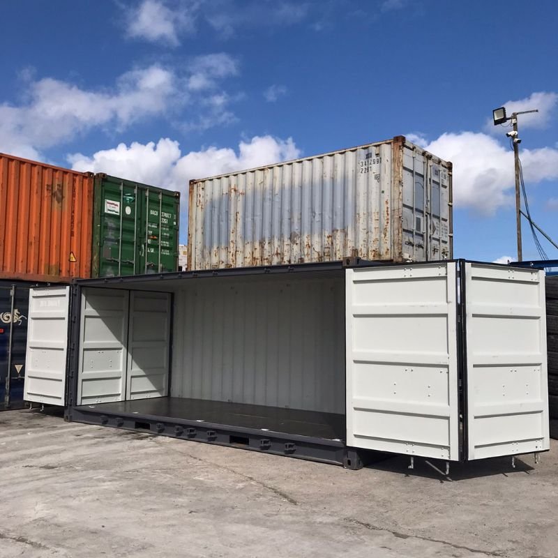 contentor marítimo 20 pés open side